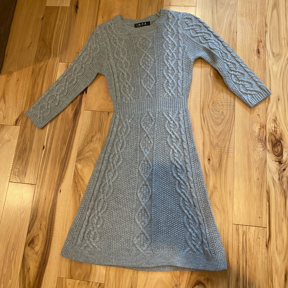 Gray sweater dress